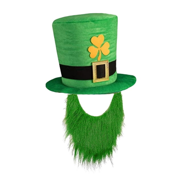Accesorios de sombrero de San Patricio para fiesta de adultos con disfraz de barba Hoja amarilla Zulema sombrero de disfraz