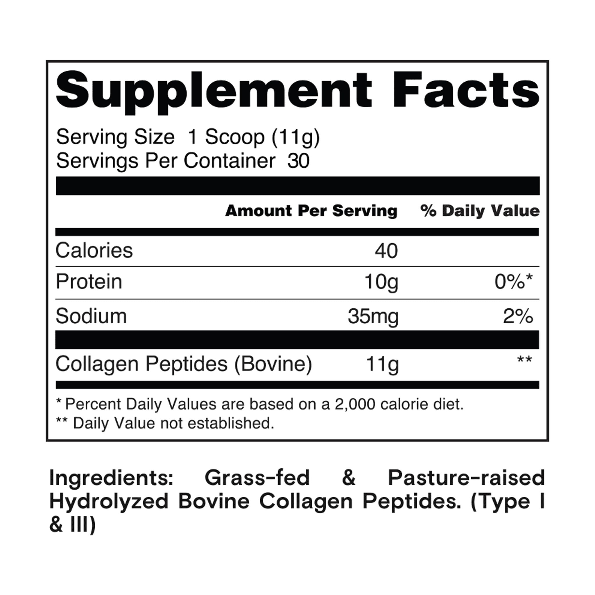 Uppermost Collagen Peptides Powder, Grass-fed & Pastured-raised, Hydrolyzed Type 1 & 3, Unflavored, 30 Servings