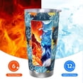 thumbnail image 6 of Fotbe Sunflowers Pattern 20 oz Tumbler Stainless Steel Vacuum Insulated Coffee Ice Cup Double Wall Travel Flask Leak-proof Coffee Cup-Straw Three-piece Set, 6 of 8