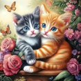 thumbnail image 1 of Adult Diamond Painting Kit, Colorful Cat and Flower Pattern, 5D DIY Diamond Painting, Full Drill Round Diamond Dotz Kit, for Home Wall Decor, Frame Not Included.,KM616-1, 1 of 3