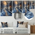 thumbnail image 4 of Designart "Tree-Lined Alley in the Park II" Winter Landscape Metal Wall Art Prints, 4 of 5