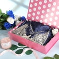 thumbnail image 2 of Gift box 117.82.3-inch, pink lidded for gifts, magnetic closure gift box, shirt for clothes (shiny metallic pink, internal polka dot design), 2 of 3