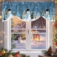 thumbnail image 6 of Christmas Tie Up Valances Curtain, Christmas Snowman Snowflakes Tree Blue White Adjustable Rod Pocket Short Window Treatment Tie Up Curtains Valances for Kitchen Living Room Bathroom 42x12 Inches, 6 of 9