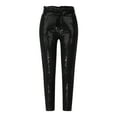thumbnail image 3 of Pantalones senderismo Mujer Gibobby bombachos elásticos de cintura alta informales brillantes con lentejuelas negro L, 3 of 5