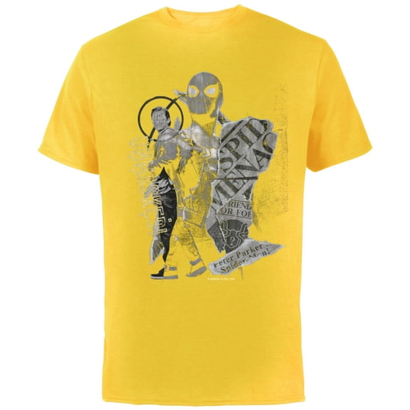 Marvel Spider-Man: No Way Home Peter Parker Unmasked - Short Sleeve Cotton T-Shirt for Adults - Customized-Yellow