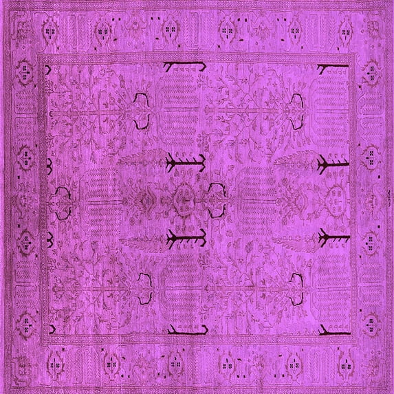 Ahgly Company Indoor Square Oriental Purple Industrial Area Rugs, 5' Square