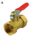 thumbnail image 2 of Male to Female 1/4" 3/8" 1/2" Threaded Red Lever Handle Brass Ball Valve,Small M/F Full Port Water Ball Valve Straight valve, 2 of 4