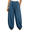 thumbnail image 2 of Chiccall Womens Elastic High Waist Jogger Pants Loose Breathable Casual Trousers with Side Pockets for Travel Loungewear, 2 of 7