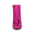 thumbnail image 5 of BLISSFUL STEP Women's Glitter Round Toe Block Heel Ankle Boots Hot Pink 10, 5 of 7