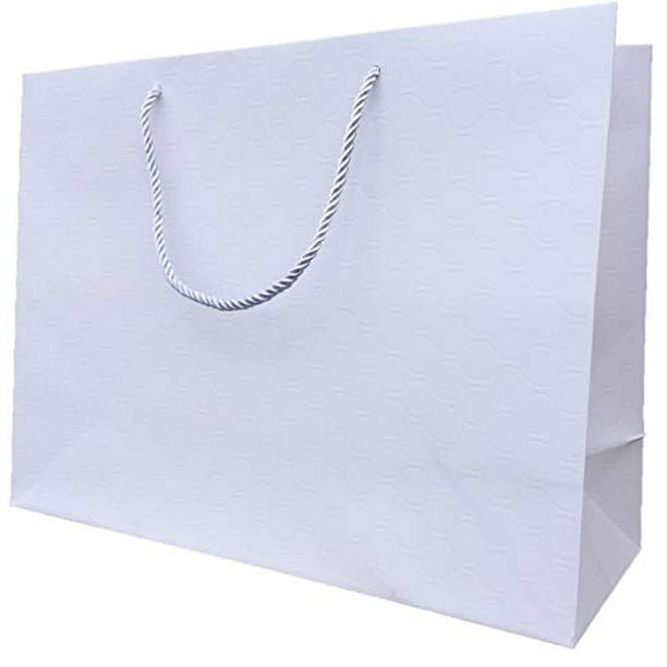 Large White Gift Bag with Handles (10 Bags) 16x12x6 Extra Big Paper
