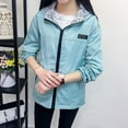 thumbnail image 6 of Women'S Winter Coats Long Sleeves Versatile Fashion Solid Color Reversible Windbreaker Zipper Hooded Casual Fit Work Casual Blazers Outerwear L Sky Blue, 6 of 7