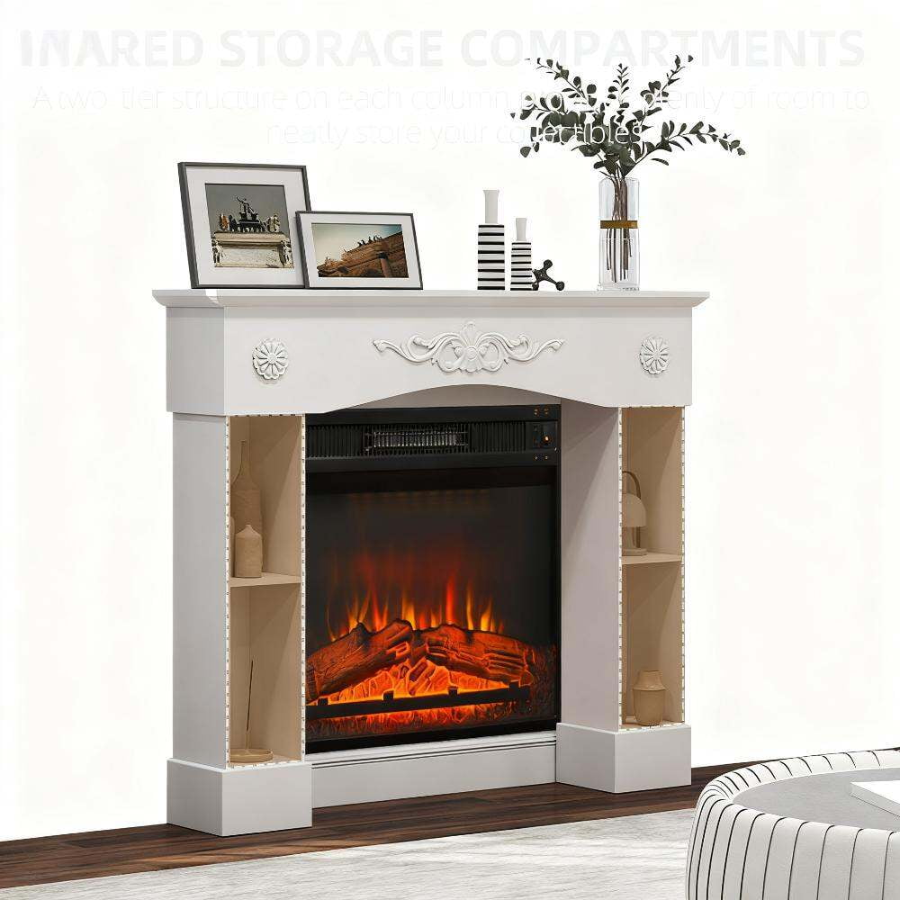 Indoor Fireplaces Freestanding Fireplace Surround with Leg for Electric Fireplaces,Gas Indoor Fireplaces