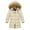 Beige, variant on Mercatoo Kids Girls Long Jacket Winter Faux Hooded Down Coat Padded Windproof Thermal Overcoat for School Girls 4 12 Years
