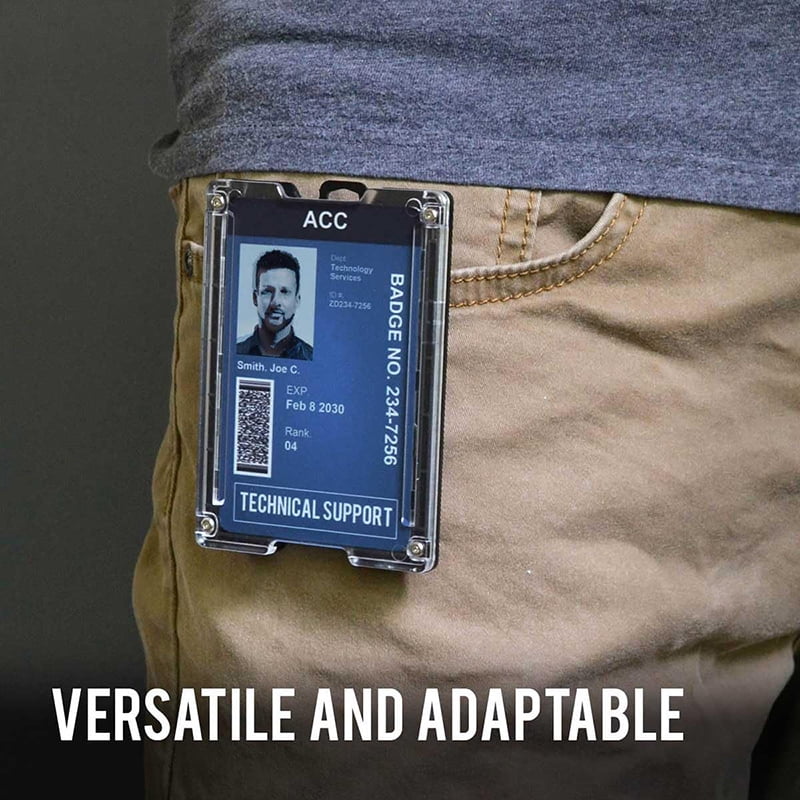 Aluminum Badge Holder/Wallet_ Durable ID Card Holder with Metal Clip and 4 Cards Slot