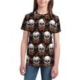 thumbnail image 3 of Wukai Butterfly Skull Youth Unisex Short Sleeve T-Shirt for Boys, Girls, Teens, and Kids-Large, 3 of 7