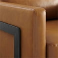 thumbnail image 4 of Pemberly Row Faux Leather Upholstered Accent Chair in Black and Tan, 4 of 8