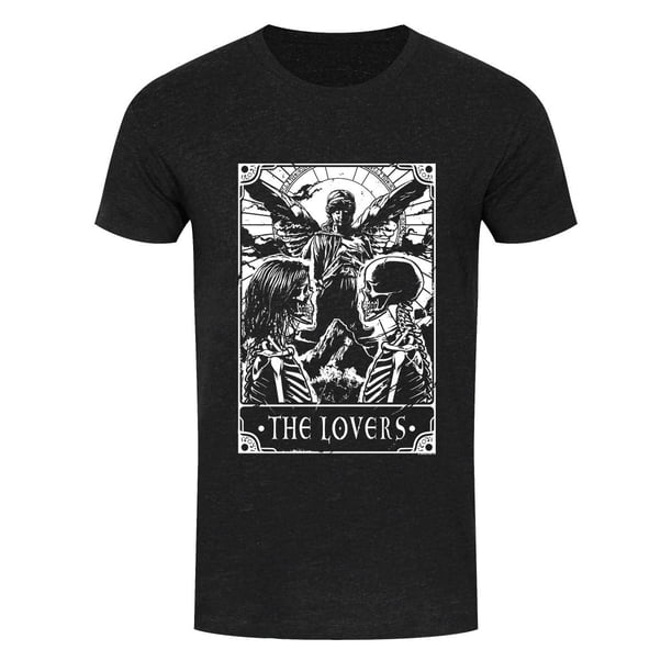 Deadly Tarot - Camiseta The Lovers de Vaquero para Hombre (Negro)