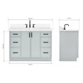 thumbnail image 3 of Ariel Kelly 49 Inch Single Oval Sink Bathroom Vanity With Pure White Quartz Countertop 1.5 Inch Edge In Grey, 3 of 12