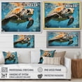 thumbnail image 4 of Designart "Blue Sea Turtle Explorer" Animals Turtle Floater Framed Wall Art Living Room, 4 of 5
