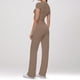 thumbnail image 5 of Conjunto de 2 piezas para mujer: top corto de manga corta y pantalones rectos, estilo deportivo informal, tallas reales para primavera/verano, 5 of 6