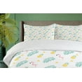 thumbnail image 4 of Ambesonne Tropical Duvet Cover Sets, Flamingo Birds Pineapple, 2-Queen, Pink Mustard, 4 of 7