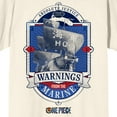 thumbnail image 2 of One Piece (Live Action) Absolute Justice Warnings From the Marine Men's Natural Short Sleeve Tee-Medium, 2 of 4