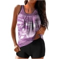 thumbnail image 1 of Birdeem Women Plus Size Print Bowknot Set Two-Piece Swimsuit Swimwear Shorts, 1 of 12