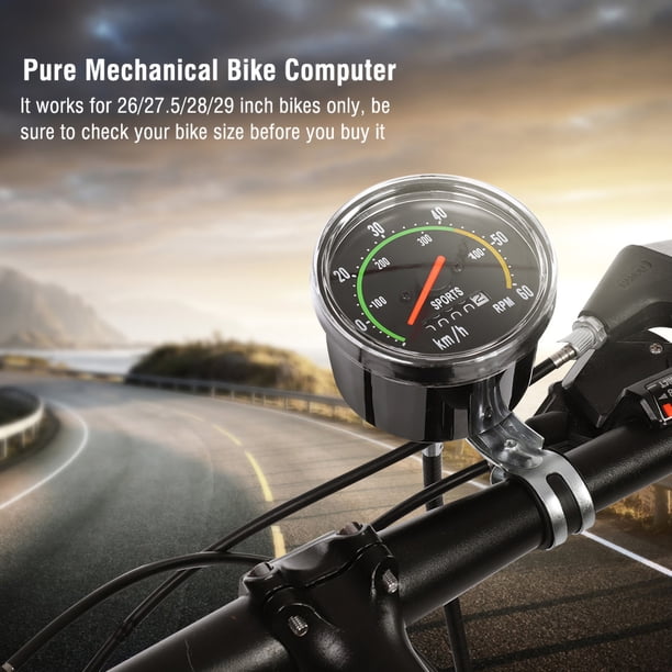 Ciclocomputador De Computadora De Bicicleta De Velocidad Mecánica Para Bicicleta Para 26/27.5/28/29 Pulgadas Con Diseño De aleación De Aluminio Duradero Fácil De Instalar
