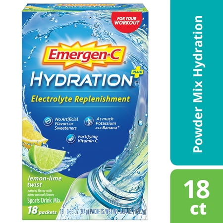 Emergen-C Hydration Plus, Lemon Lime Twist,Ã 18