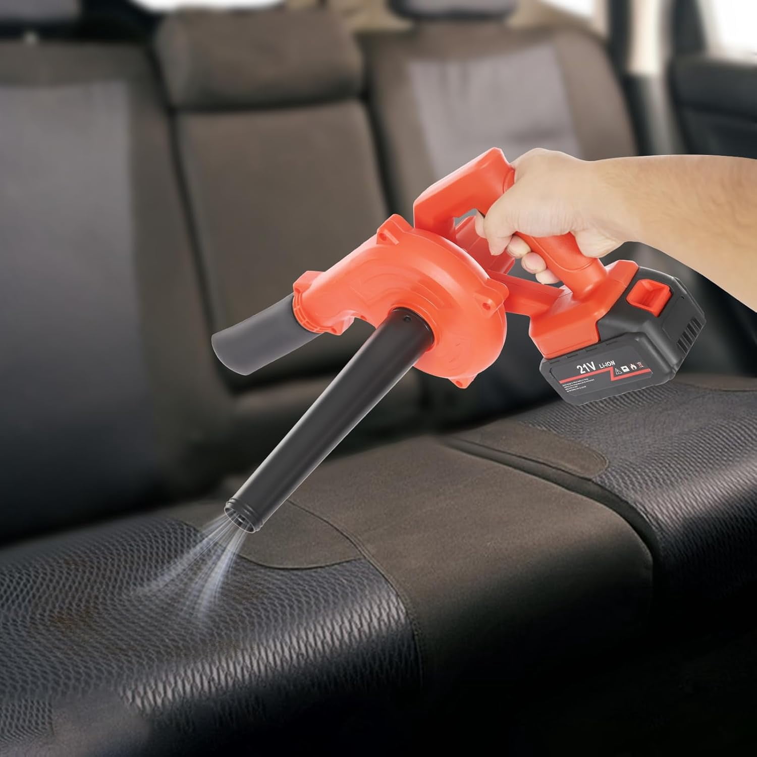 Mini Leaf Blower 2-in-1 Brushless Handheld Blower Vacuum Cleaner 21V Cordless Leaf Blower Compact Electric Leaf Blower for Snow Blowing, Garden Leaf Blowing, Pet Hair