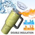 thumbnail image 5 of 40oz Tumbler with Handle and Straw, Vacuum Insulated Stainless Steel Travel Mug, Fits Car Cup Holder, Liquid & Marble Print, 5 of 6
