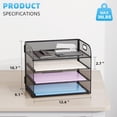 thumbnail image 3 of Organizador de papel Marbrasse de 4 niveles con asa para cartas y A4, color negro, 3 of 7
