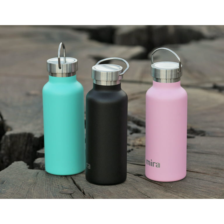 Wide Mouth Stainless Steel Water Bottle with Straw Lid, 17OZ / 500ML