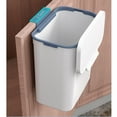 thumbnail image 6 of Wall Hanging Trash Can Odourless Wastebasket Silding Lid Cover Waste Trash Bin Garbage Living Room Kitchen Bathroom Home Cupboard 9L White, 6 of 8