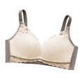 thumbnail image 2 of Nmnitkp Nursing Bras for Breastfeeding, Comfort V Neck Maternity Bra Color Party Seamless Maternity Bras for Pregnancy Beige,38/85, 2 of 5