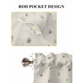 thumbnail image 6 of Spring Botanical Bathroom Window Curtain, Rustic Pastoral Daisy Leaves Burlap Light Filtering Coffee Kitchen Curtains, Bedroom Living Room Curtains 2 Panel 84"x63", 6 of 6