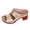 Gold, variant on Orthopedic Platform Heels Slip on Dressy Sandals for Women Ladies 2026 Fashion Casual Quilted Leather Adjustable Band Chunky Block Heeled Open Back Slides Slippers Silver Size 9