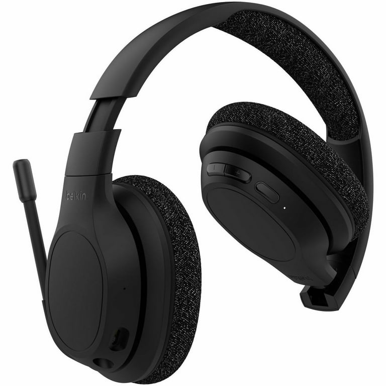 Belkin SoundForm Adapt Wireless Over Ear Headset Headphones for Work Play Gaming Travel with Built in Boom Microphone Compatible with iPhone iPad Galaxy and More Black Walmart