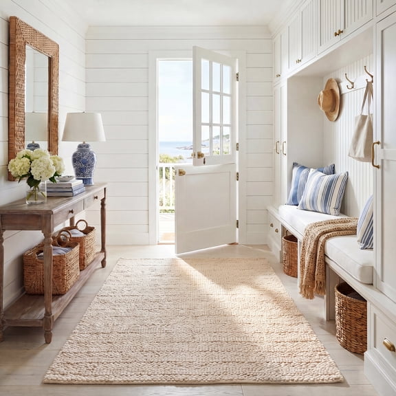 Safavieh Natural Fiber Henrika Geometric Area Rug, Bleach, 4' x 6'
