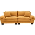 thumbnail image 2 of Corduroy With Pillows - Comfy 23in Spacious Deep Seat, Structure, For Bedroom, Apartment, Yellow Sleeper Couch Spacious, Pillows, Bedroom, 2 of 6