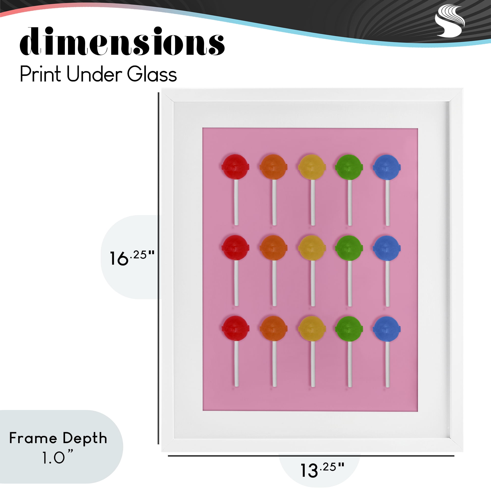 Stupell Industries Colorful Lollipop Grid White Framed Print Under Glass, design by LISH Creative