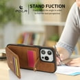 thumbnail image 4 of TECH CIRCLE for iPhone 16 Plus Wallet Case 6.7" 2024, PU Leather Back Cover Case with Stand Function, Built-in Card Slots & Mirror, Portable Lightweight Case with Shoulder Strap & Lanyard, Brown, 4 of 10