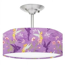 888 Cool Fans DR-0001004 Tinkerbell 2-Light Brushed Nickel Drum Style LED Lamp Fixture