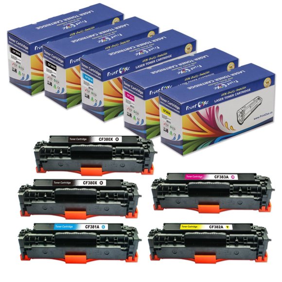 312X Compatible Set + BK | CF380X / CF381A / CF382A / CF383A | for HP Color LaserJet Pro MFP M476dn / M476dw / M476dnw Printers