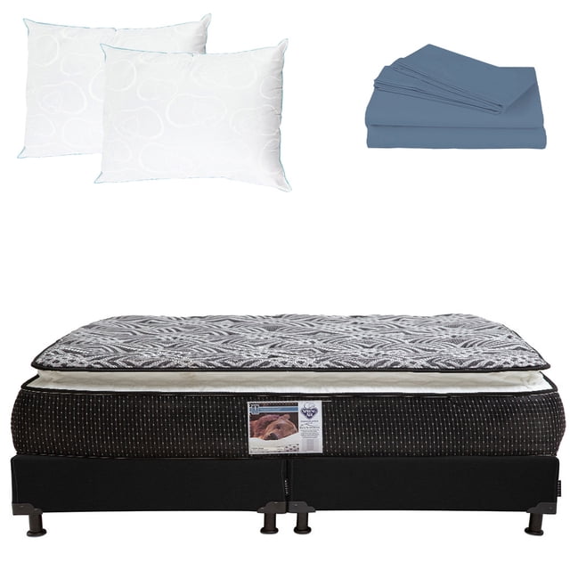 Colchón King Size + Box Black + Sábanas + 2 Almohadas de Osos Spring Air Dicasa Omega