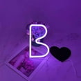 thumbnail image 2 of Letter Neon Lights, LED Neon Night Light Neon Lights Wall Decorative Night Light for Kids Bedroom Battery USB Operated Purple, 2 of 7