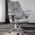 thumbnail image 1 of Big & Tall Leather Executive Office Chair with Foot Rest - Wide Ergonomic -Back Reclining Computer Chair for Heavy People  Swivel Wheels & Padded Lumbar Support, 1 of 3
