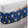 thumbnail image 2 of Astrology Bed Skirt, Vintage Pattern with Celestial Elements Astronomic Ornaments, Elastic Bedskirt Dust Ruffle Wrap Around for Bedding Decor, 4 Sizes, Yellow Brown and Blue, by Ambesonne, 2 of 2