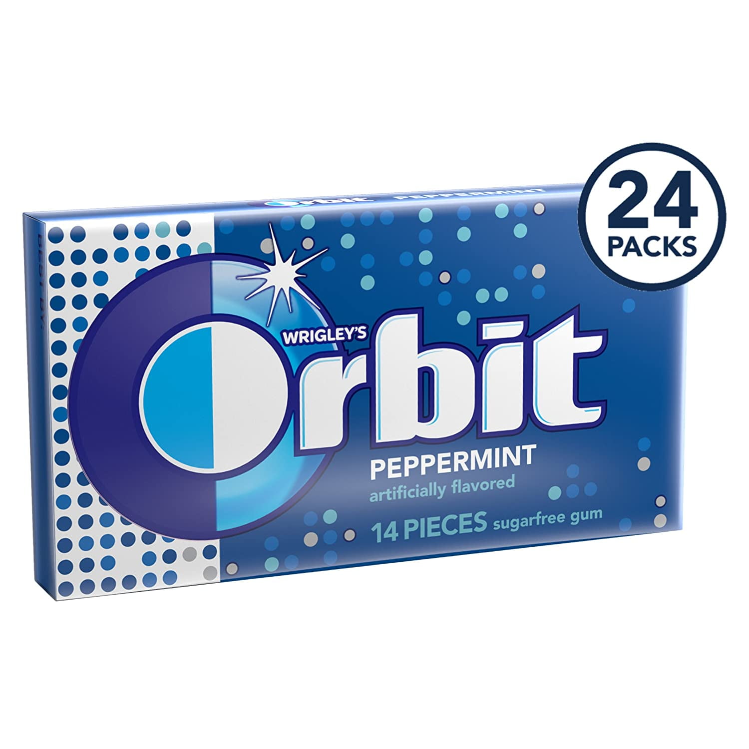 Orbit Peppermint Sugarfree Gum, 14 count (Pack of 24)