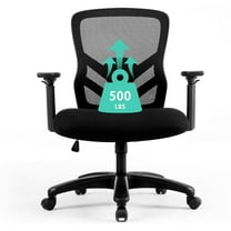 Big and Tall Office Chair 500LBS - Computer Desk Chair with Adjustable Lumbar Support, Heavy Duty Ergonomic Mesh with 360 Rotation 4D Arm and Extra Wide Comfty Seat, Quiet Wheels for Adults